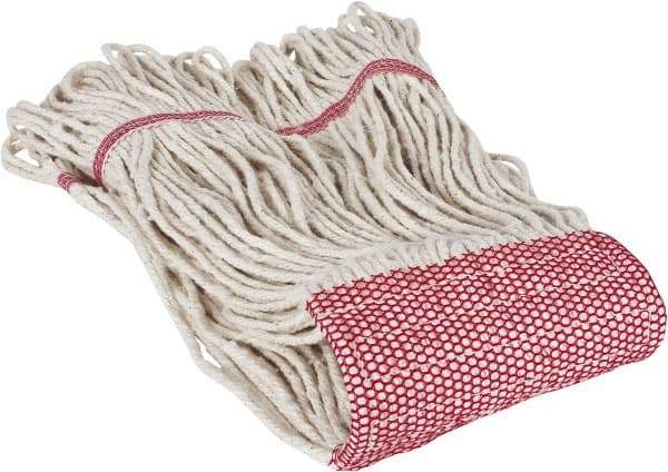 PRO-SOURCE - 5" Red Head Band, Medium Cotton Loop End Mop Head - 4 Ply, Clamp Jaw Connection, Use for General Purpose - All Tool & Supply