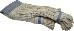 PRO-SOURCE - 5" Blue Head Band, Large Cotton Loop End Mop Head - 4 Ply, Clamp Jaw Connection, Use for Finishing - All Tool & Supply