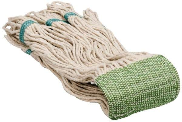 PRO-SOURCE - 5" Green Head Band, Large Cotton Loop End Mop Head - 4 Ply, Clamp Jaw Connection, Use for Finishing - All Tool & Supply