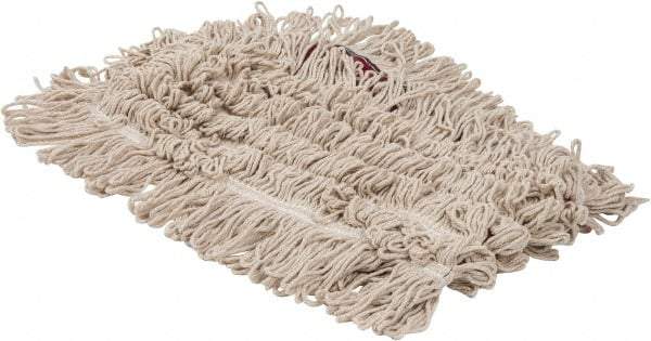 PRO-SOURCE - 36" Long x 5" Wide Yarn Blend Dust Mop Head - Snap-On, Red, Looped Head, Launderable - All Tool & Supply