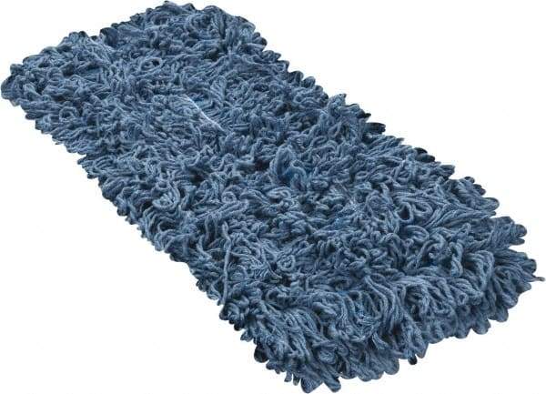 PRO-SOURCE - 18" Long x 5" Wide Yarn Blend Dust Mop Head - Snap-On, Blue, Looped Head - All Tool & Supply