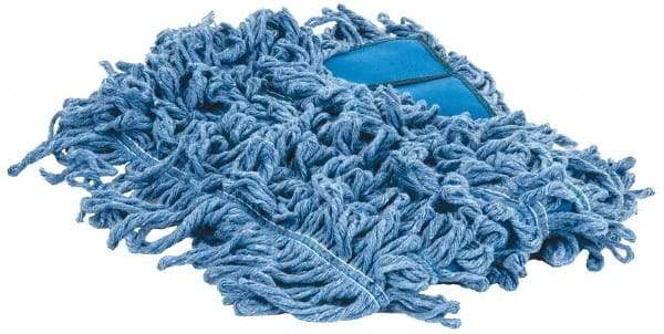 PRO-SOURCE - 24" Long x 5" Wide Yarn Blend Dust Mop Head - Snap-On, Blue, Looped Head - All Tool & Supply