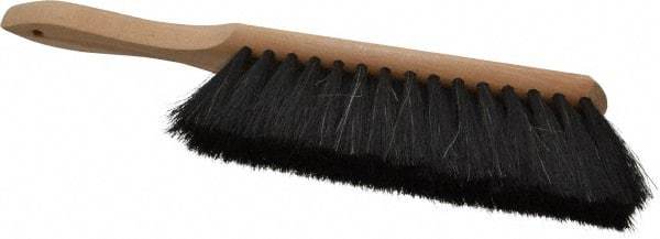 PRO-SOURCE - Horsehair Counter Duster - 2-1/2" Bristle Length, 8" Long Head, Hardwood Handle, Black - All Tool & Supply