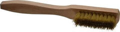 PRO-SOURCE - 8" OAL, Brass Utility Brush - 5/8" Bristle Length, 1-1/2" Long x 1/2" Wide Head, Straight Hardwood Handle - All Tool & Supply