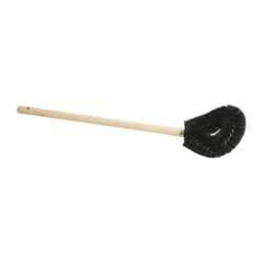 Made in USA - 15" OAL Toilet Bowl Brush - Nylon Bristles, 15" Wood Handle, Black - All Tool & Supply