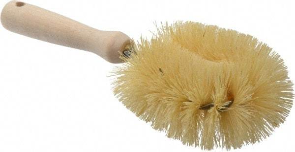 Made in USA - Tampico Food Service Brush - 3-1/2" x 3-1/2" Long x 3-1/2" Wide Head, 3-1/2" OAL, White, Wood Block - All Tool & Supply