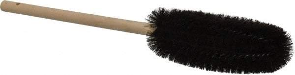 PRO-SOURCE - 3" Diam Bristle Tube Brush - 16" OAL, 6" Head Length, Wood Handle - All Tool & Supply