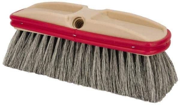 PRO-SOURCE - 10" Overall Length, Vehicle Wash Brush - Natural Colored Tampico Bristles - All Tool & Supply