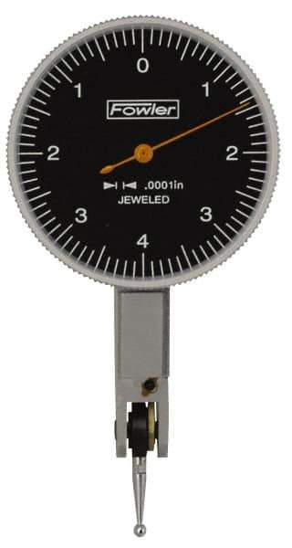 Fowler - 0.0001 Inch Dial Graduation, Dial Test Indicator - 1 Inch White Dial, 0-4-0 Dial Reading - All Tool & Supply