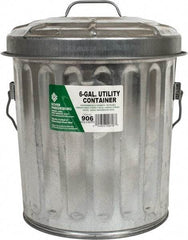 PRO-SOURCE - Galvanized Metal Pail with Lid - Galvanized Metal, 12-1/8" High - All Tool & Supply