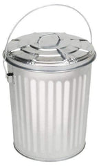 PRO-SOURCE - Galvanized Metal Pail with Lid - Galvanized Metal, 15-5/16" High - All Tool & Supply