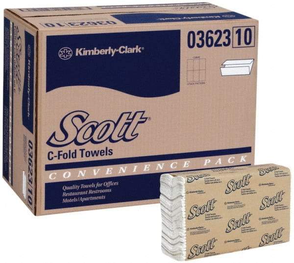 Scott - 1 Ply White C-Fold Paper Towels - 10-1/8" Wide - All Tool & Supply