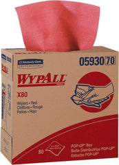 WypAll - Dry Shop Towel/Industrial Wipes - Pop-Up, 16-3/4" x 9" Sheet Size, Red - All Tool & Supply