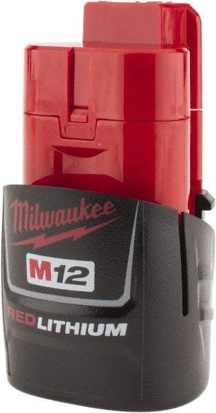 Milwaukee Tool - 12 Volt Lithium-Ion Power Tool Battery - 1.5 Ahr Capacity, 1 hr Charge Time, Series M12 RED - All Tool & Supply