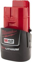 Milwaukee Tool - 12 Volt Lithium-Ion Power Tool Battery - 1.5 Ahr Capacity, 1 hr Charge Time, Series M12 RED - All Tool & Supply