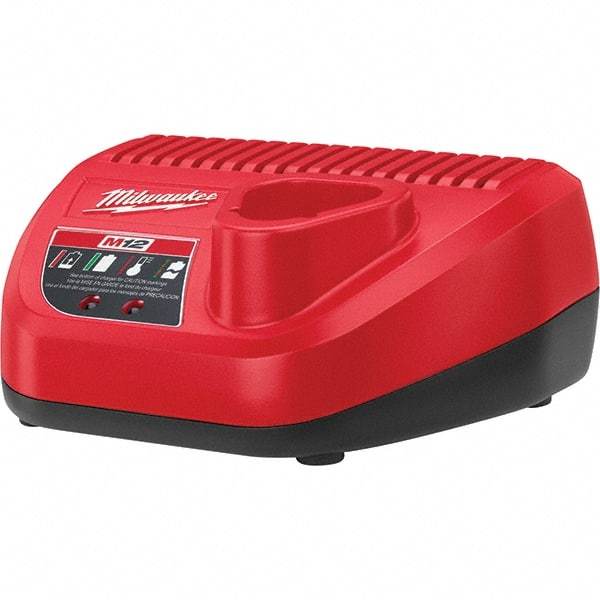 Milwaukee Tool - 12 Volt, 1 Battery Lithium-Ion Power Tool Charger - 1 hr (Lithium-Ion) & 30 min (Red Lithium) to Charge, AC Wall Outlet Power Source - All Tool & Supply