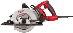 Milwaukee Tool - 15 Amps, 7-1/4" Blade Diam, 4,400 RPM, Electric Circular Saw - 120 Volts, Diamond Arbor Hole, Left Blade - All Tool & Supply