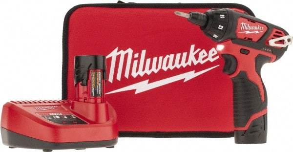 Milwaukee Tool - 12 Volts, Lithium-Ion Battery, Pistol Grip Cordless Screwdriver - 500 RPM, 150 Inch/Lbs. Torque - All Tool & Supply