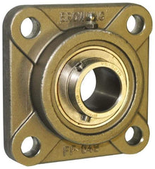 Browning - 1-1/4" ID, 4-5/8" OAL x 4-5/8" OAH 4-Bolt Flange - 3,493 Lb Static Cap, 5,782 Lb Dyn Cap, 3-5/8" Btw Mnt Hole Ctrs, Stainless Steel - All Tool & Supply