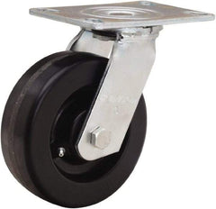 Hamilton - 6" Diam x 2" Wide x 7-1/2" OAH Top Plate Mount Swivel Caster - Phenolic, 900 Lb Capacity, Straight Roller Bearing, 4-1/2 x 6-1/4" Plate - All Tool & Supply