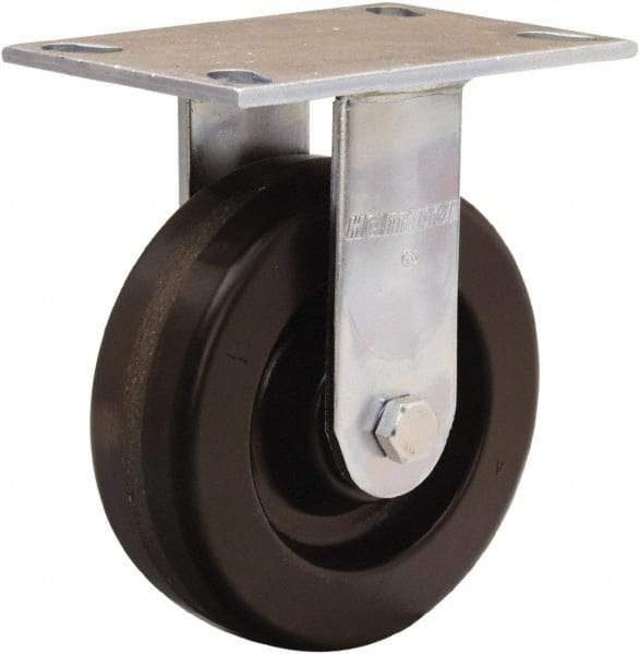 Hamilton - 6" Diam x 2" Wide x 7-1/2" OAH Top Plate Mount Rigid Caster - Phenolic, 900 Lb Capacity, Straight Roller Bearing, 4-1/2 x 6-1/4" Plate - All Tool & Supply