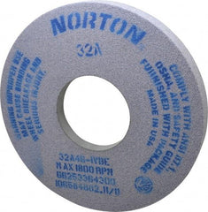 Norton - 14" Diam x 5" Hole x 1-1/2" Thick, I Hardness, 46 Grit Surface Grinding Wheel - Aluminum Oxide, Type 5, Coarse Grade, 1,800 Max RPM, Vitrified Bond, One-Side Recess - All Tool & Supply