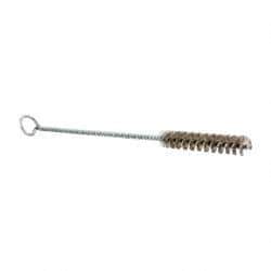 Schaefer Brush - 3" Long x 1/2" Diam Stainless Steel Long Handle Wire Tube Brush - Single Spiral, 27" OAL, 0.006" Wire Diam, 0.17" Shank Diam - All Tool & Supply