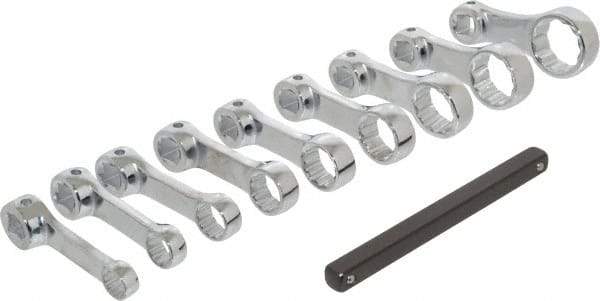 Proto - 9 Piece 3/8" Drive Torque Adapter Set - 3/8 to 7/8", with Clip Rail - All Tool & Supply