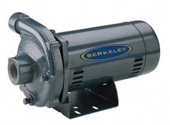 Berkeley - ODP Motor, 115/230 Volt, 1 Phase, 3/4 HP, Cast Iron Straight Pump - 1-1/4 Inch Inlet, 1 Inch Outlet, 100 Max Head psi, Brass Impeller - All Tool & Supply