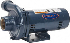 Berkeley - TEFC Motor, 208-230/460 Volt, 3 Phase, 2-1/2 HP, Cast Iron Straight Pump - 2 Inch Inlet, 1-1/2 Inch Outlet, 142 Max Head psi, Brass Impeller - All Tool & Supply