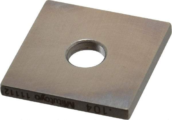 Mitutoyo - 0.104" Square Steel Gage Block - Accuracy Grade 0, Includes Certificate of Inspection - All Tool & Supply