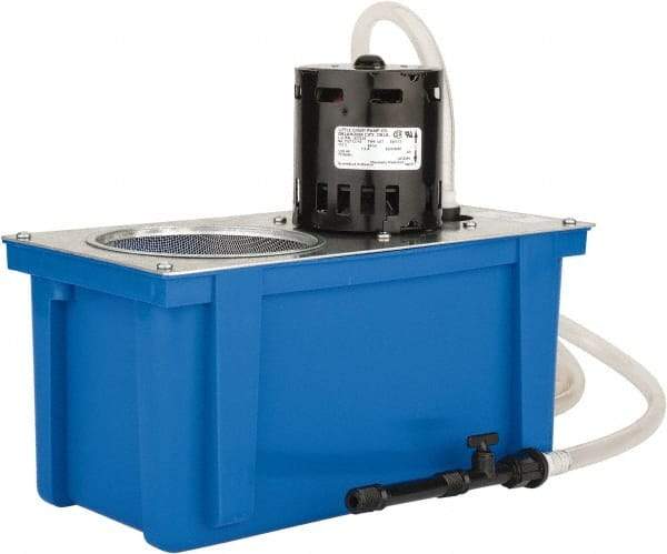 Little Giant Pumps - 1 Gallon Tank Capacity, 6' Coolant Line, Polypropylene Tank, Flood Coolant System - 12" Tank Length x 6" Tank Width x 9-1/4" Tank Height - All Tool & Supply