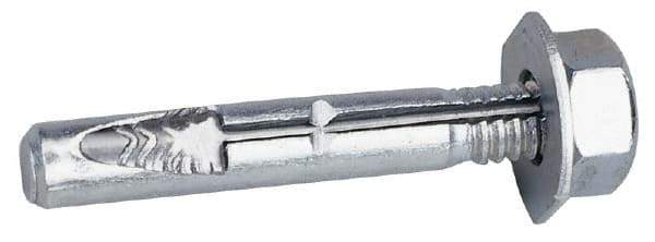 Wej-It - 5/8" Diam, 4-1/2" OAL, Wedge Expansion Concrete Anchor - Steel, Zinc-Plated Finish, Hex Head - All Tool & Supply