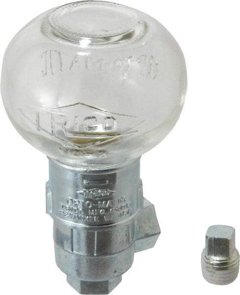 Trico - 1 Outlet, Glass Bowl, 2.5 Ounce Constant-Level Oil Reservoir - 1/4 NPT Outlet, 2-1/2" Diam x 4-1/4" High - All Tool & Supply