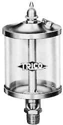 Trico - 1 Outlet, Glass Bowl, 5 Ounce Manual-Adjustable Oil Reservoir - 3/8 NPT Outlet, 2-5/8" Diam x 6-1/16" High - All Tool & Supply