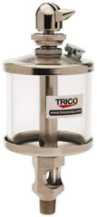 Trico - 1 Outlet, Glass Bowl, 2.5 Ounce Manual-Adjustable Oil Reservoir - 1/8 NPT Outlet, 2-1/8" Diam x 5-7/16" High - All Tool & Supply