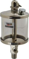 Trico - 1 Outlet, Glass Bowl, 5 Ounce Manual-Adjustable Oil Reservoir - 1/4 NPT Outlet, 2-5/8" Diam x 6-1/16" High - All Tool & Supply