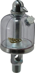 Trico - 1 Outlet, Acrylic Bowl, 2 Ounce Manual-Adjustable Oil Reservoir - 1/4 NPT Outlet, 1-15/16" Diam x 4-1/2" High - All Tool & Supply