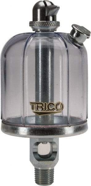 Trico - 1 Outlet, Acrylic Bowl, 4 Ounce Manual-Adjustable Oil Reservoir - 1/4 NPT Outlet, 2-5/16" Diam x 5-5/16" High - All Tool & Supply