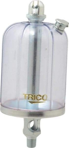 Trico - 1 Outlet, Acrylic Bowl, 8 Ounce Manual-Adjustable Oil Reservoir - 1/8 NPT Outlet, 2-5/8" Diam x 6-3/8" High - All Tool & Supply