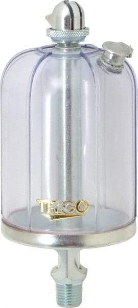 Trico - 1 Outlet, Acrylic Bowl, 8 Ounce Manual-Adjustable Oil Reservoir - 1/4 NPT Outlet, 2-5/8" Diam x 6-3/8" High - All Tool & Supply