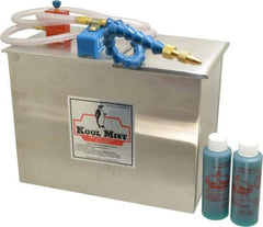 Kool Mist - 1 Outlet, 3 Gal Tank Capacity, Stainless Steel Tank Mist Coolant System - 4' Coolant Line Length, 12" Hose Length, 5/16" Nozzle Diam - All Tool & Supply