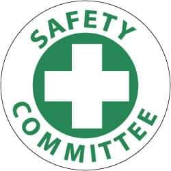 NMC - Safety Committee, Hard Hat Label - Green on White, 2" Thick, For Accident Prevention - All Tool & Supply