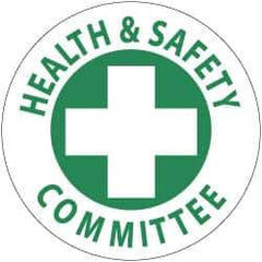 NMC - Health & Safety Committee, Hard Hat Label - Green on White, 2" Thick, For Accident Prevention - All Tool & Supply