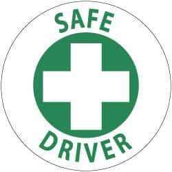 NMC - Safe Driver, Hard Hat Label - Green on White, 2" Thick, For Accident Prevention - All Tool & Supply