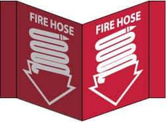 NMC - Fire Hose, Acrylic Fire Sign - 8-3/4" Wide x 5-3/4" High - All Tool & Supply