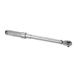 Proto - 3/8" Drive Micrometer Type Ratchet Head Torque Wrench - 16 Ft/Lb to 80 Ft/Lb Torque, 15-1/2" OAL, Ratchet Head - All Tool & Supply