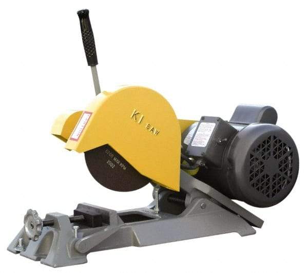 Kalamazoo - 7" Blade Diam, 1/2" Arbor Hole, Straight Chop & Cutoff Saw - 1 Phase, 4,800 RPM, 1 hp, 110/220 Volts, 1" in Solids at 90°, 2" in Pipe at 90° - All Tool & Supply