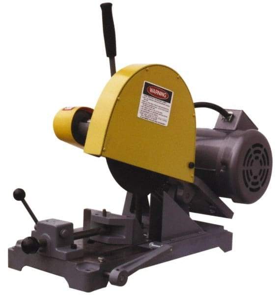 Kalamazoo - 10" Blade Diam, 5/8" Arbor Hole, Straight Chop & Cutoff Saw - 1 Phase, 3,450 RPM, 3 hp, 110/220 Volts, 1-1/2" in Solids at 90°, 2-1/2" in Pipe at 90° - All Tool & Supply