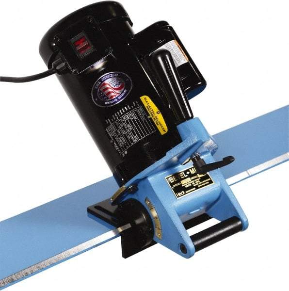 Heck Industries - 15 to 45° Bevel Angle, 7/8 Inch Bevel Capacity, 1 hp, Electric Beveler - 110 Volts, 1/8 Inch Min Workpiece Thickness - All Tool & Supply